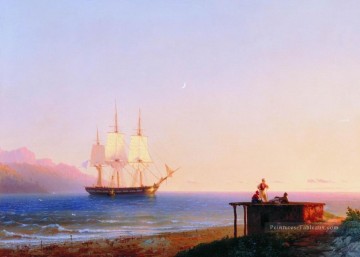 Ivan Aivazovsky frégate sous voiles 1838 Paysage marin Peinture à l'huile